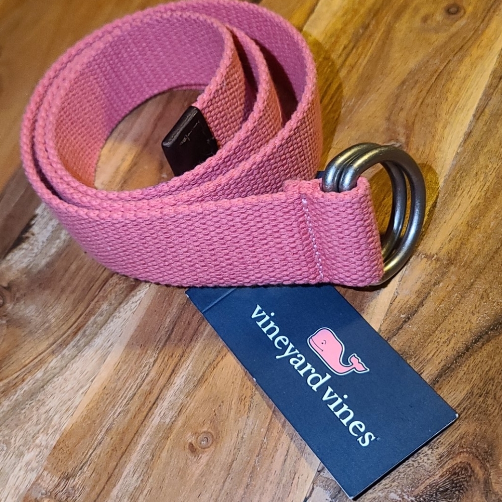 2/$40 Vineyard Vines Canvas Belt - Jetty Red